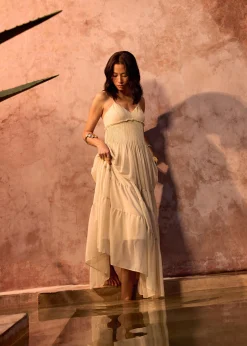 BraFree by LB Sheer Fit & Flare Floor Length Dress