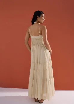 BraFree by LB Sheer Fit & Flare Floor Length Dress