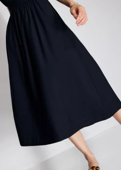 BraFree by LB Textured Cut Out Elastic Fit & Flare Midaxi Dress