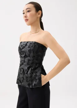 BraFree by LB Vegan Leather Lace Tube Top