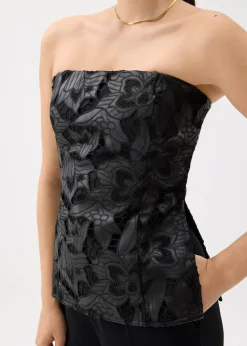 BraFree by LB Vegan Leather Lace Tube Top