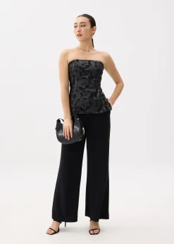 BraFree by LB Vegan Leather Lace Tube Top