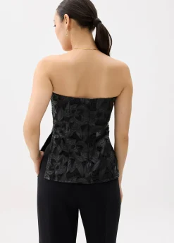 BraFree by LB Vegan Leather Lace Tube Top