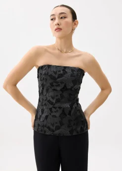 BraFree by LB Vegan Leather Lace Tube Top