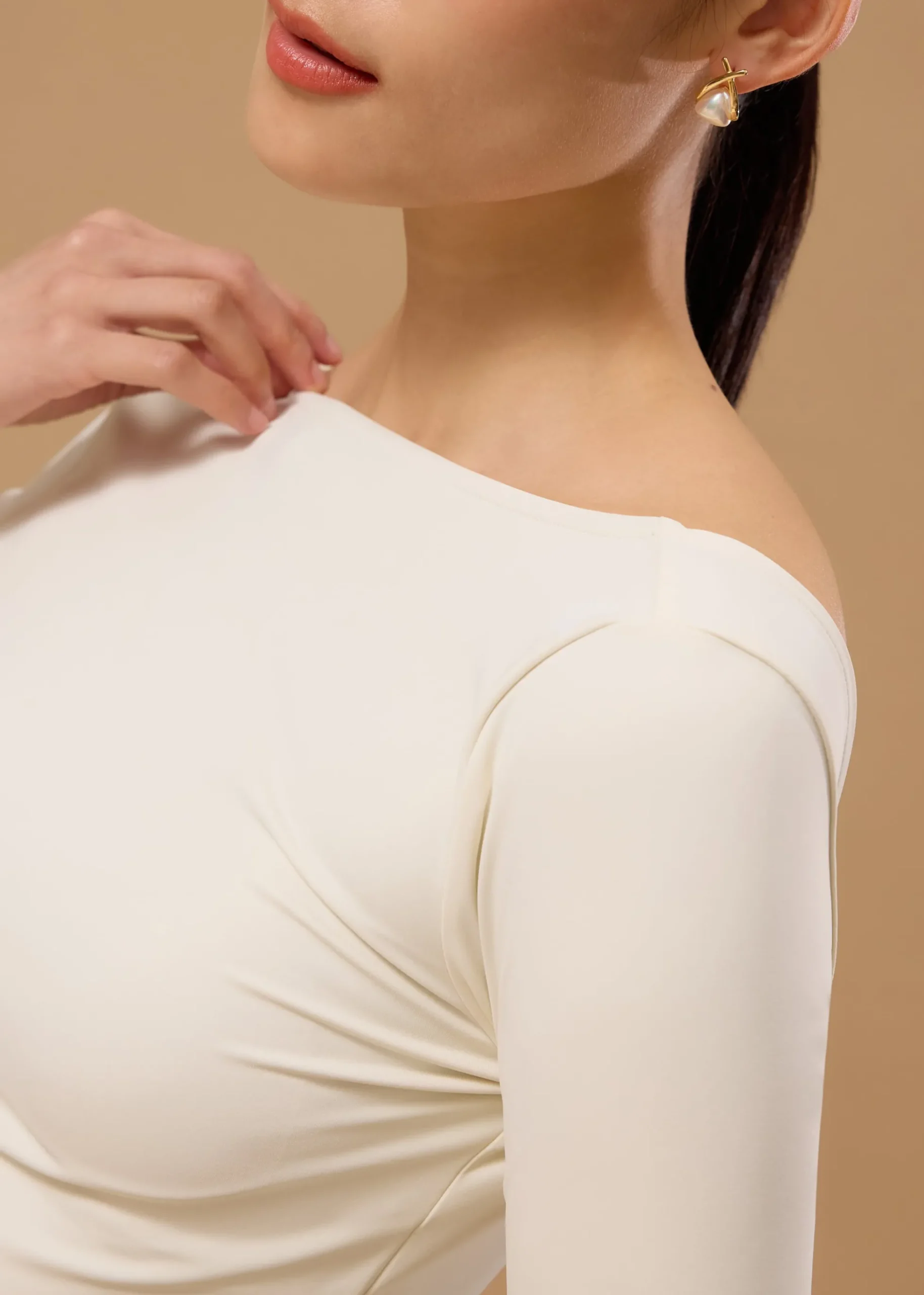 BraFree by LB Xinyi Jersey Boat Neck Fitted Tee