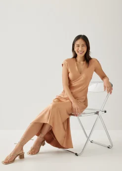 Brenda Satin Bias Cut Midaxi Dress