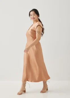 Brenda Satin Bias Cut Midaxi Dress