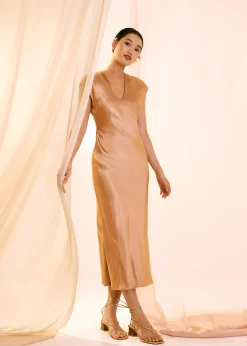 Brenda Satin Bias Cut Midaxi Dress