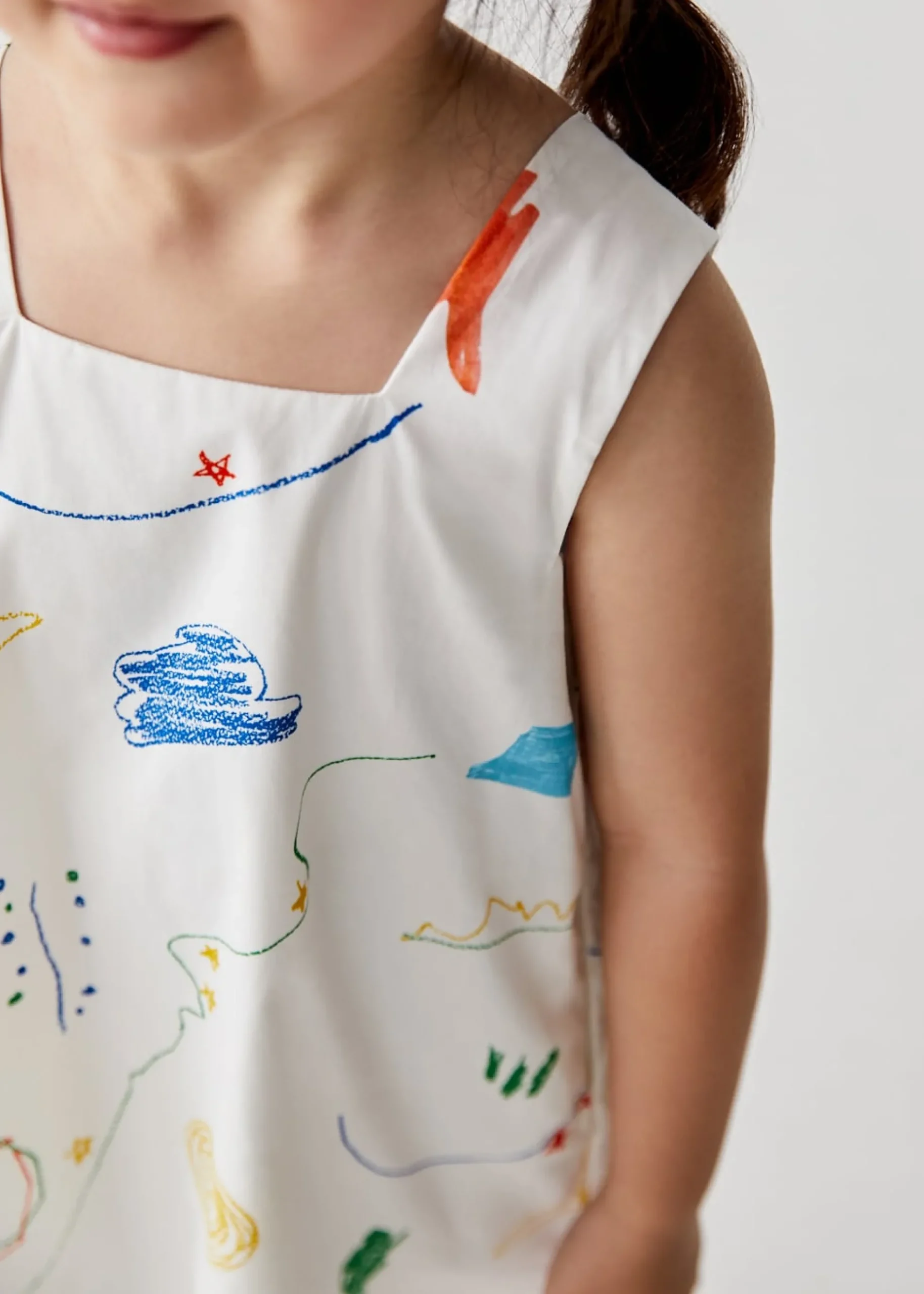 Brennie Shift Dress in Sunny Scribbles