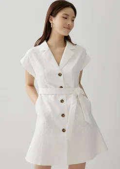 Britney Broderie Collar Shirt Dress