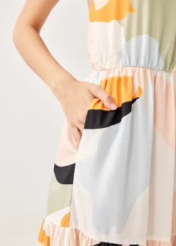 Britta Halter Neck Tiered Maxi Dress in Alluring Bloom
