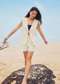 Broderie High Waist Tailored Shorts