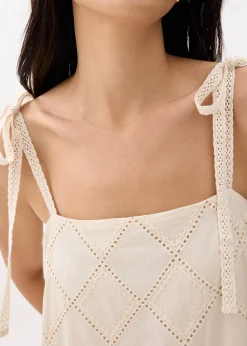 Broderie Trapeze Maxi Dress