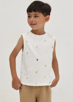 Brucie Unisex Jersey Tank Top in Tidal Daydream
