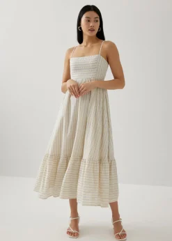 Camilla Striped Broderie Panel Dress