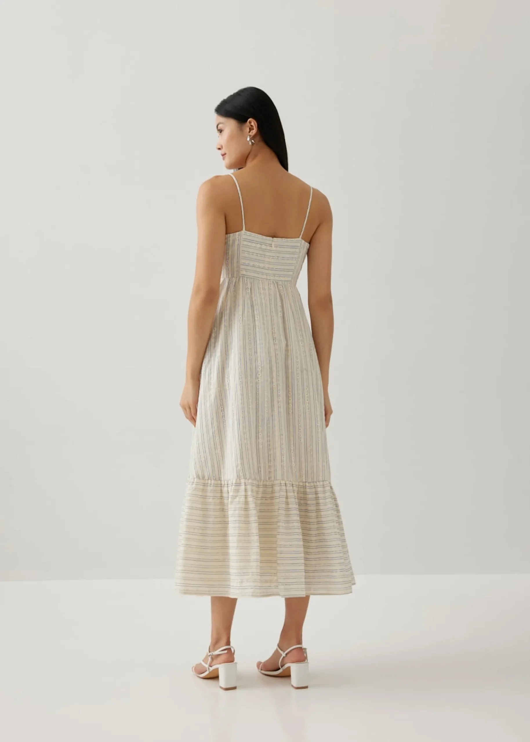 Camilla Striped Broderie Panel Dress