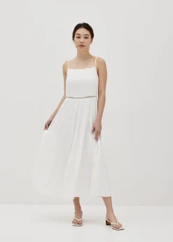 Carla Square Neck Lace Dress