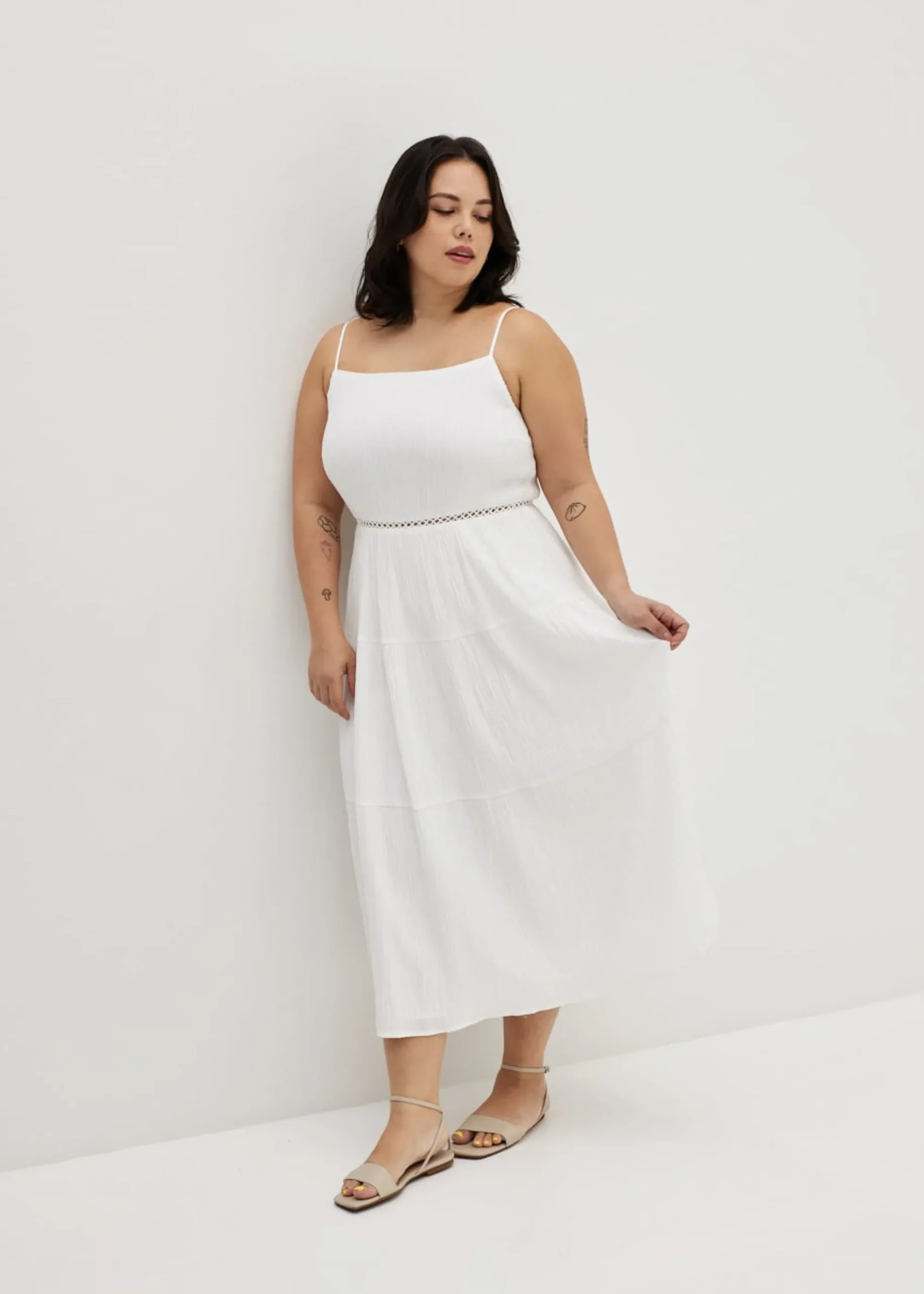 Carla Square Neck Lace Dress