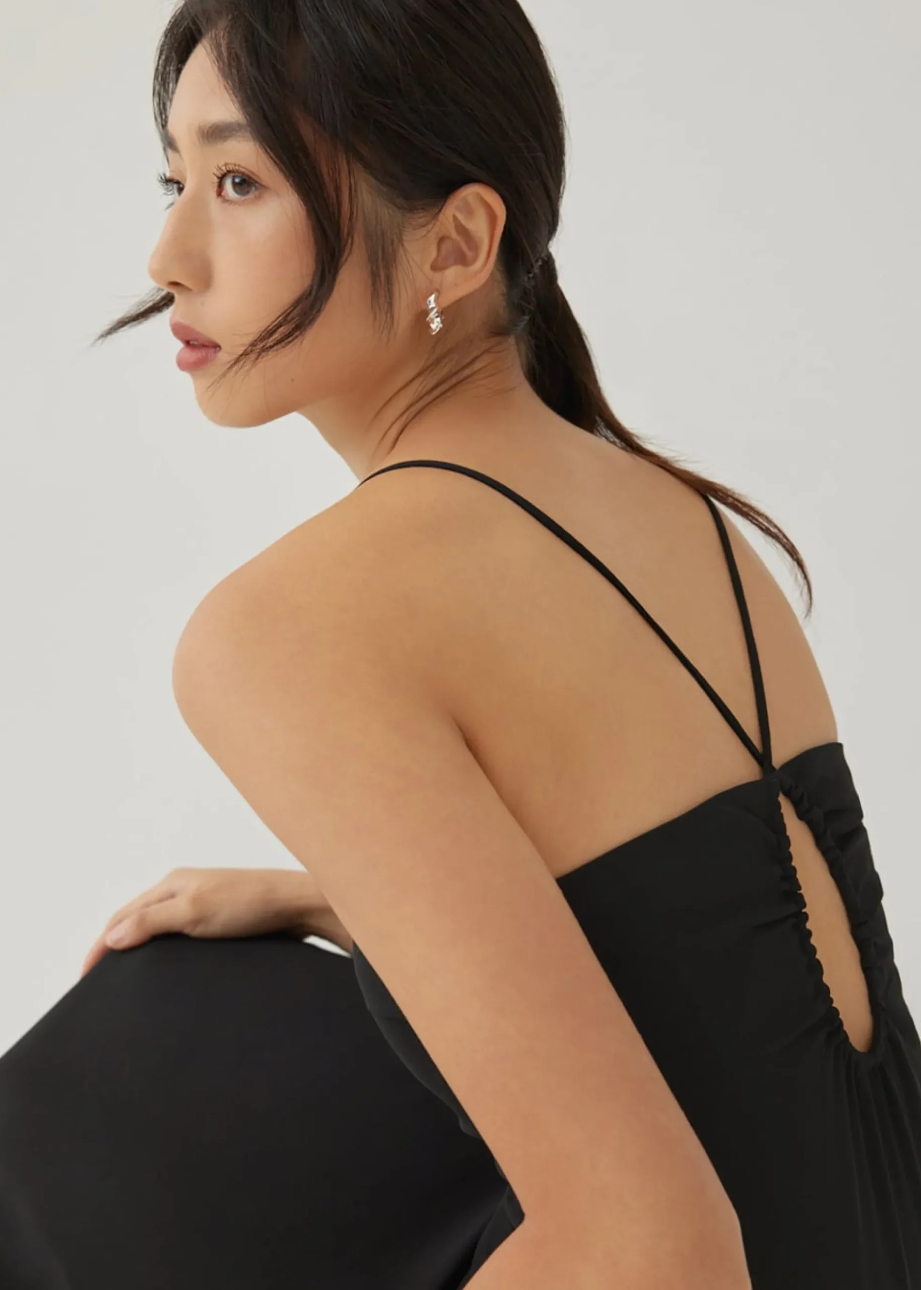Carlotta Padded Ruched Midi Dress