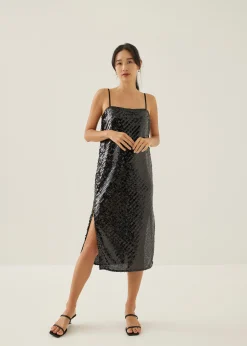 Carter Sequin Column Midi Dress