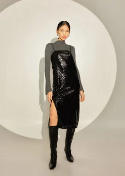 Carter Sequin Column Midi Dress