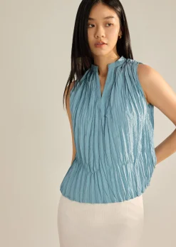 Celeste Crinkled Pleats Top