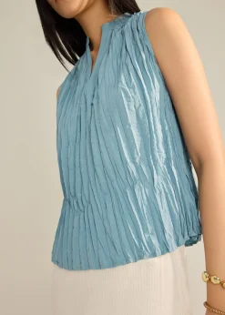 Celeste Crinkled Pleats Top