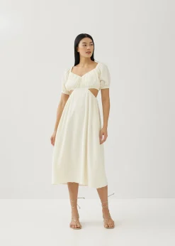 Cereza Padded Textured Cut Out Dress