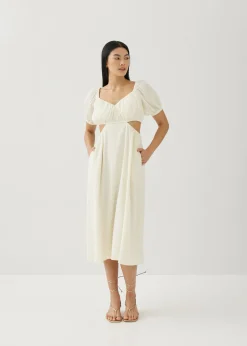 Cereza Padded Textured Cut Out Dress