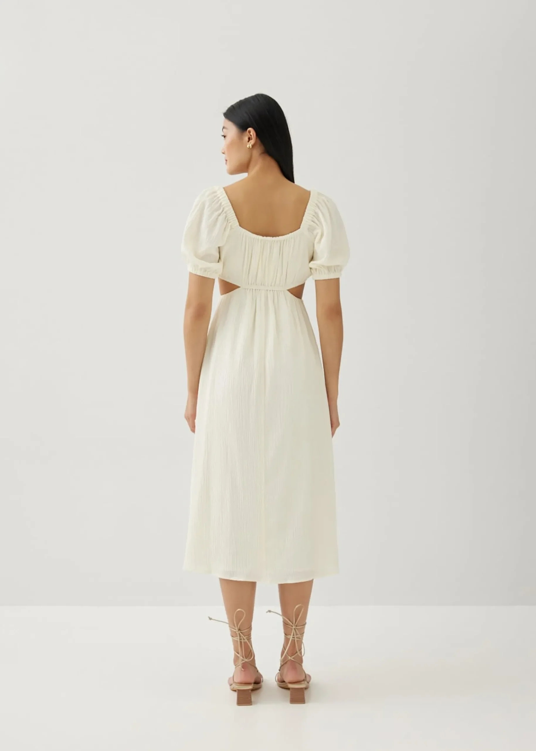 Cereza Padded Textured Cut Out Dress