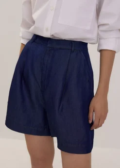 Chambray High Waist Shorts