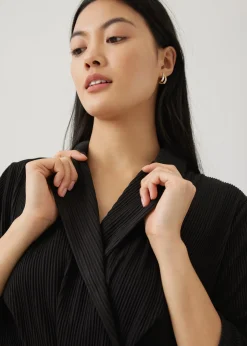 Chelo Micro Pleat Wrap Blouse
