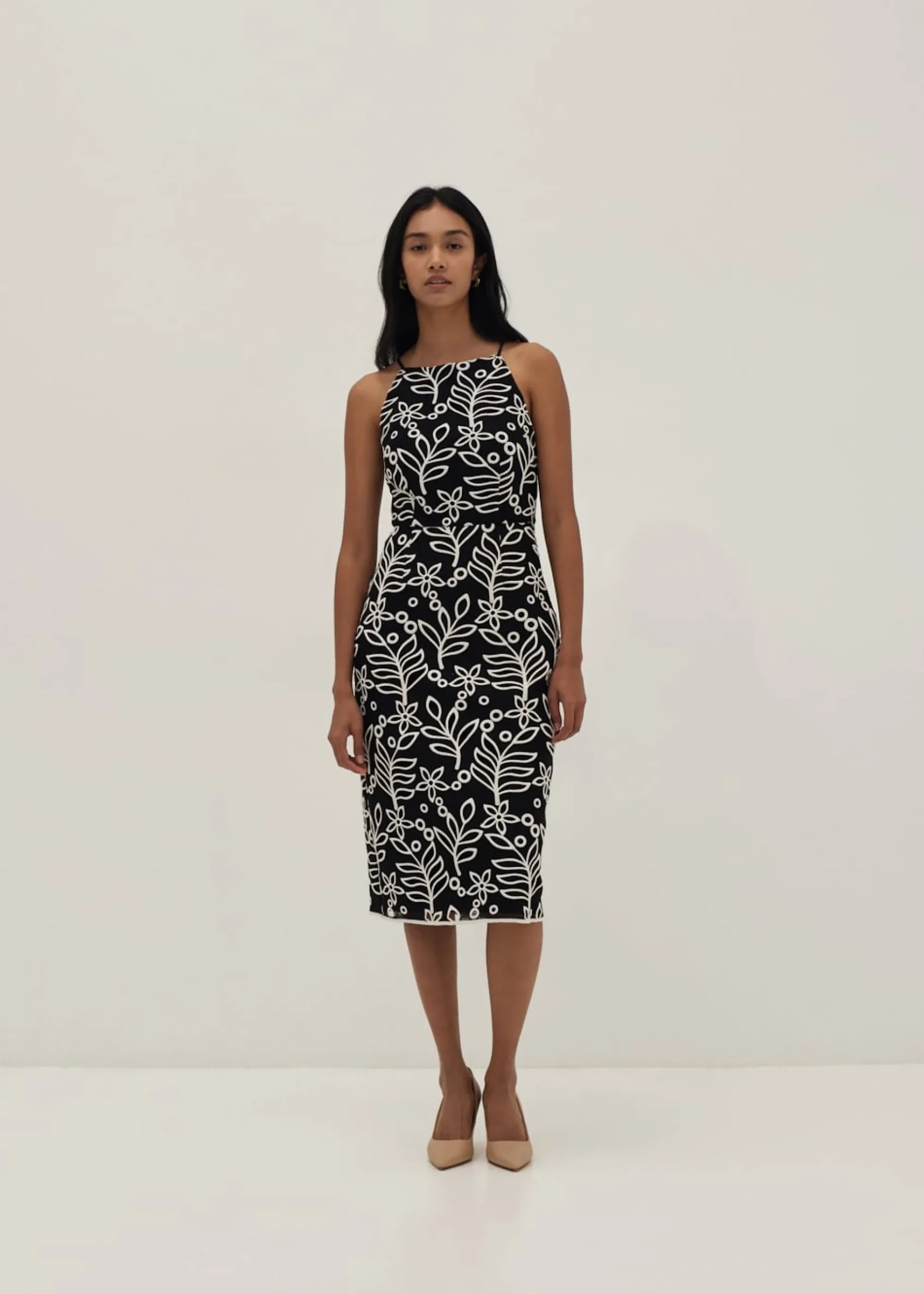 Cherie Padded Contrast Lace Dress