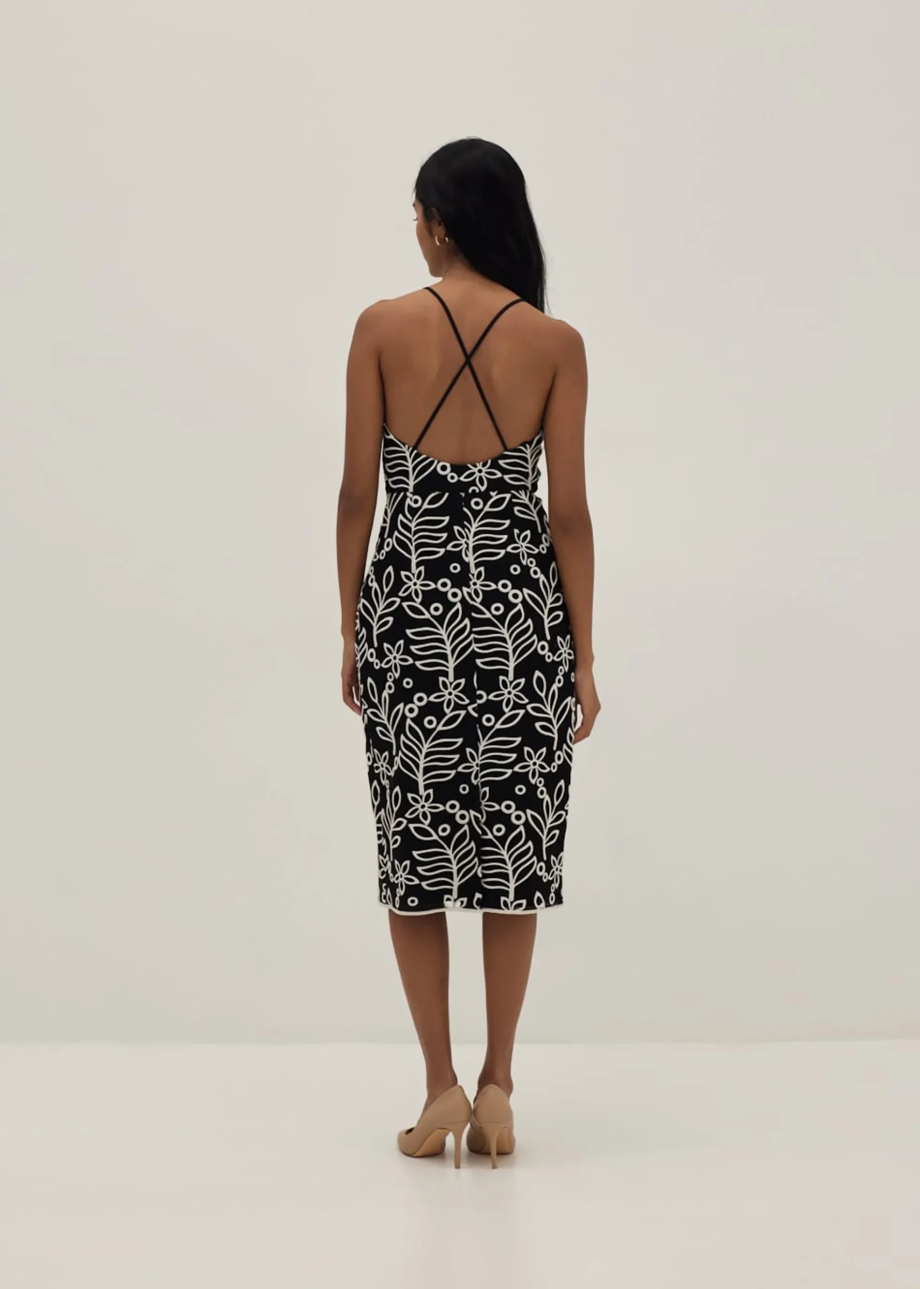 Cherie Padded Contrast Lace Dress