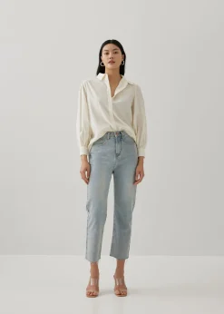Chloe Rayon Puff Sleeve Shirt