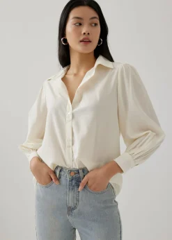 Chloe Rayon Puff Sleeve Shirt