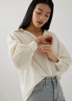 Chloe Rayon Puff Sleeve Shirt
