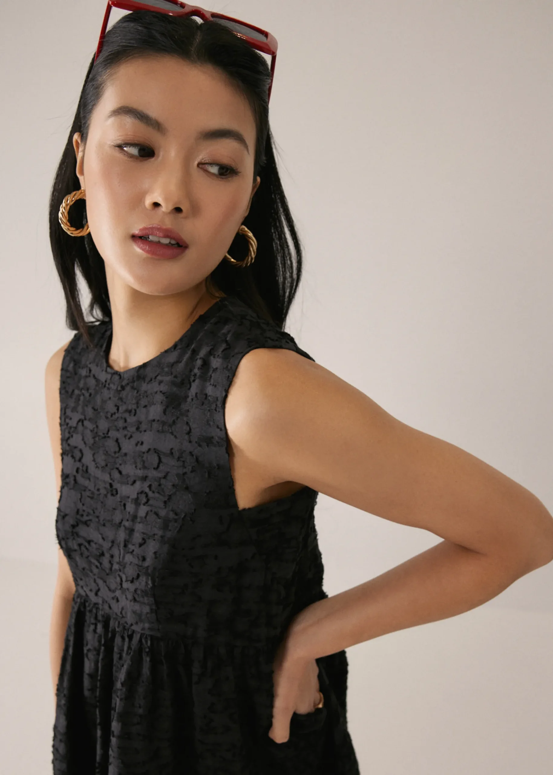 Cindy Textured Tie Back Dress