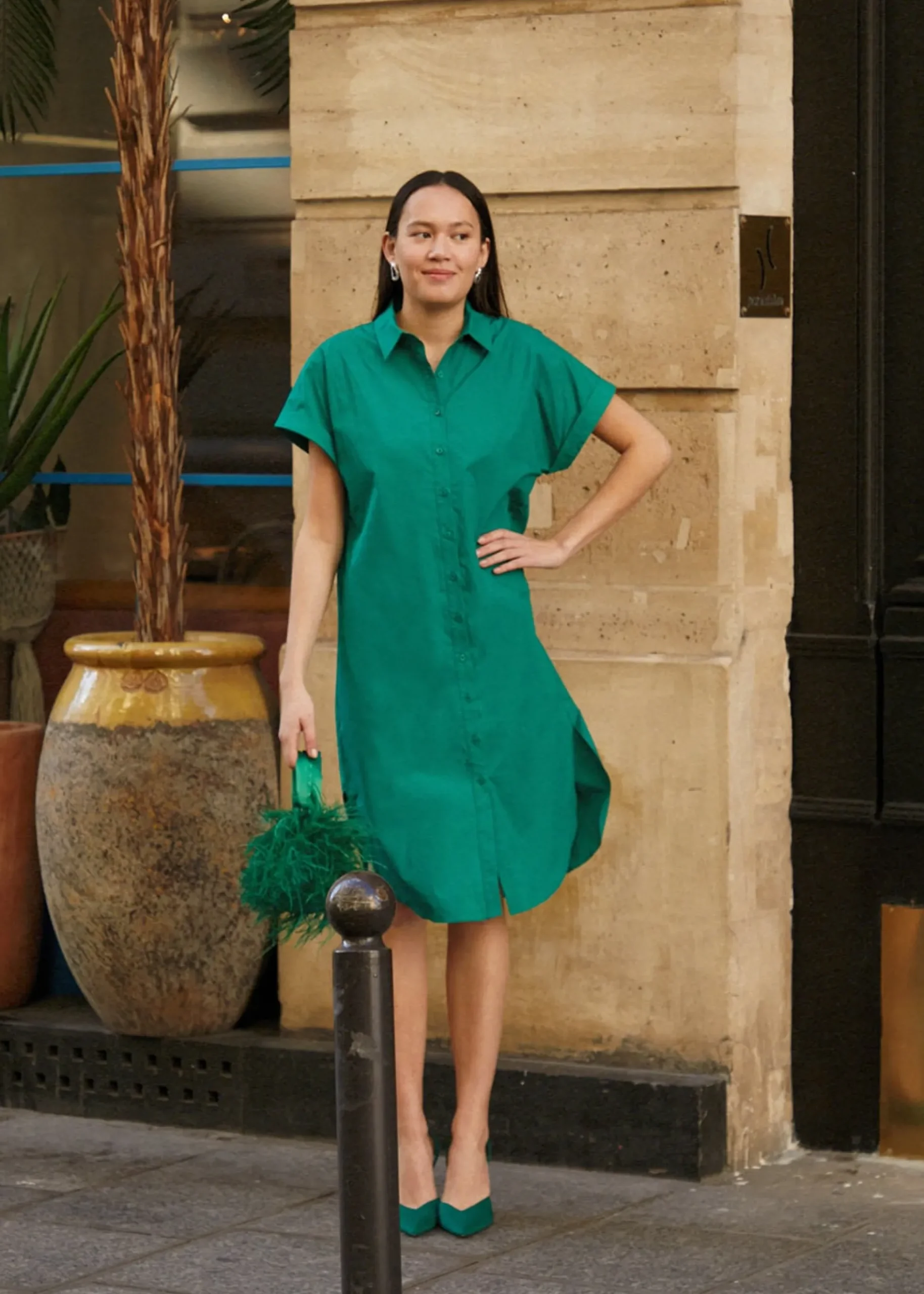 Clarita Poplin Shirt Dress
