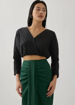 Coeli Elastic Crinkled Wrap Top