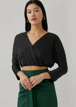 Coeli Elastic Crinkled Wrap Top