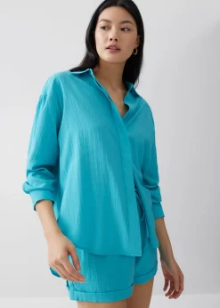 Coleen Drape Button Down Shirt
