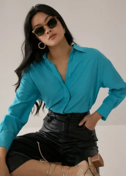 Coleen Drape Button Down Shirt