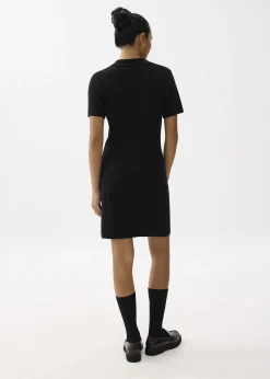 Collared Knit Shift Mini Dress