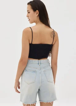 Coreela Padded Pleated Crop Top