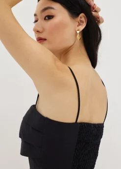 Coreela Padded Pleated Crop Top
