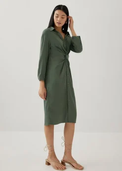 Correa Relaxed Front Twist Shirt Dress