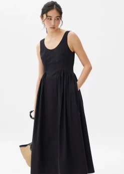 Cotton Fit & Flare Midaxi Dress