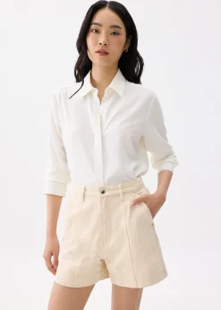 Cotton High Waist A-line Shorts