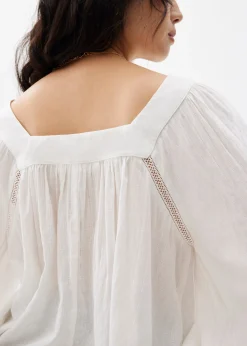 Cotton Ladder Trim Blouse